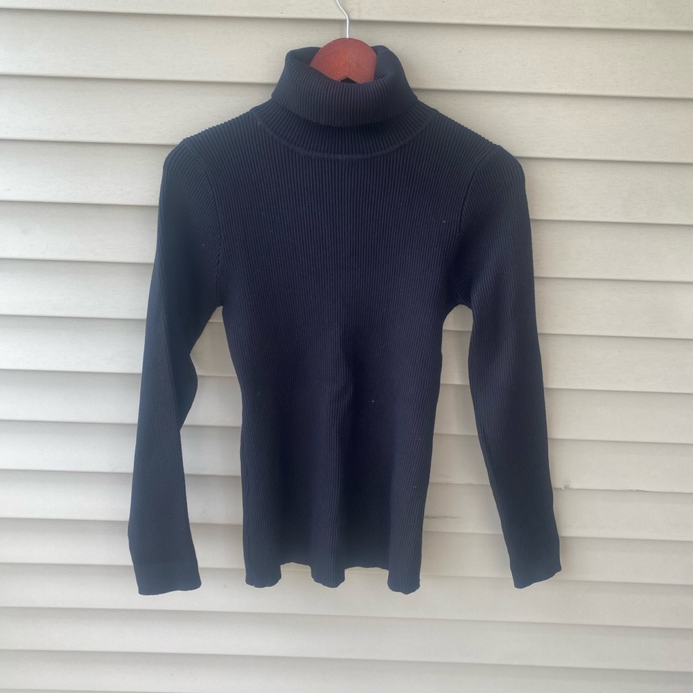 Classic Black Knit Cowl Neck Sweater